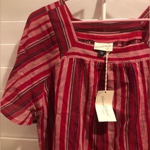 New Red Striped Universal Thread Blouse